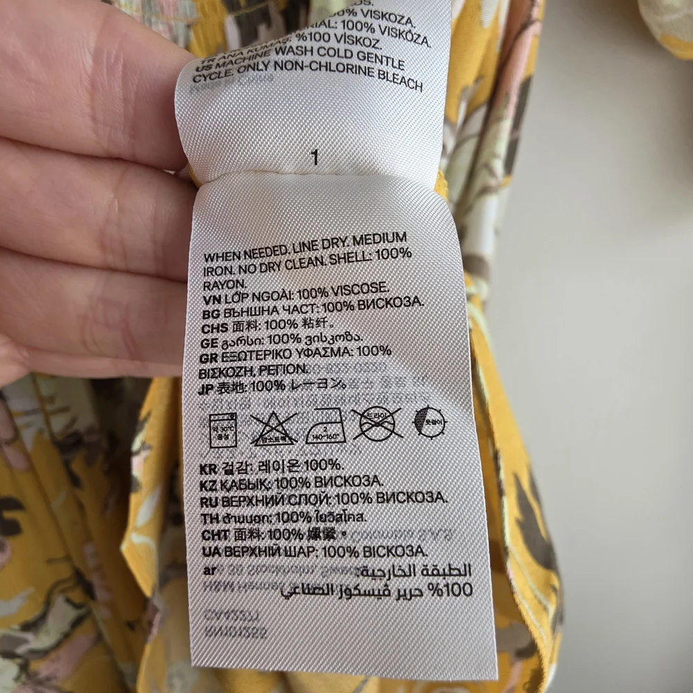 H&M Mustard Yellow Floral Smocked Off-The-Shoulder Mini Dress - Picture 8 of 12